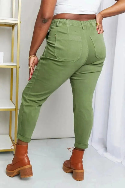 Judy Blue Full Size Drawstring Waist Pocket Jeans - Bad Moms Club