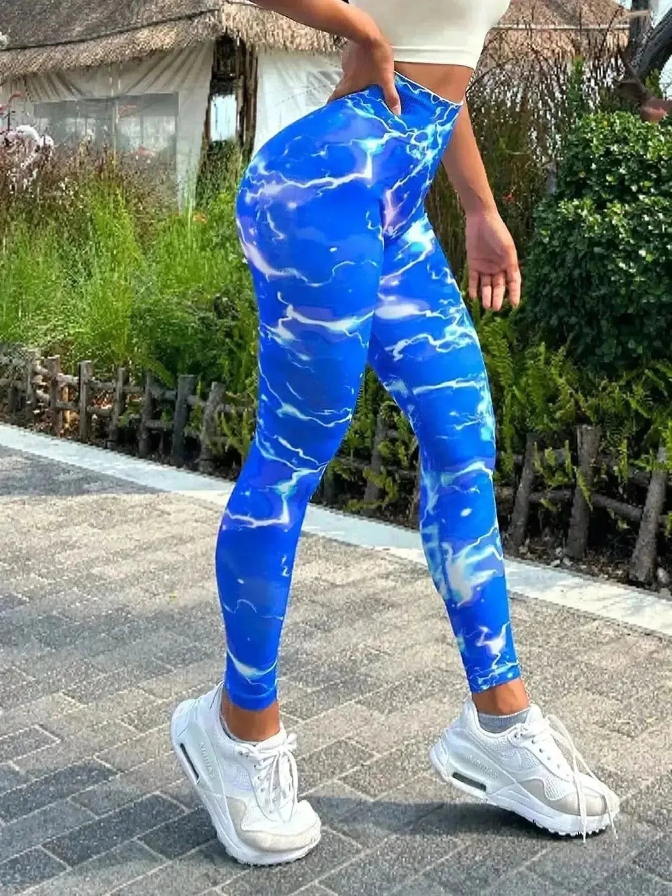Tie-dye Slim Fit High Waistband Long Active Pants - Bad Moms Club