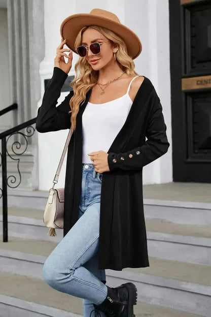 Long Sleeve Open Front Cardigan - Bad Moms Club