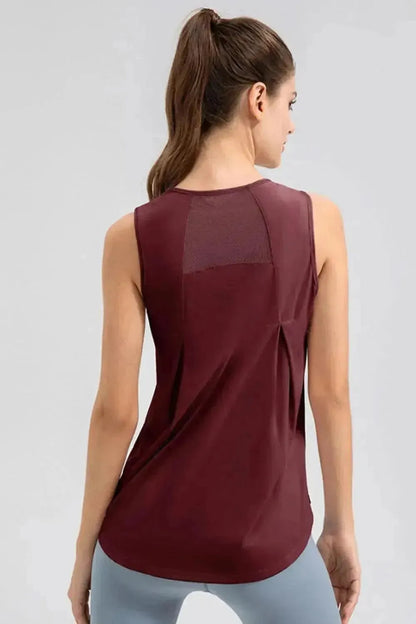 Round Neck Wide strap Active Tank - Bad Moms Club