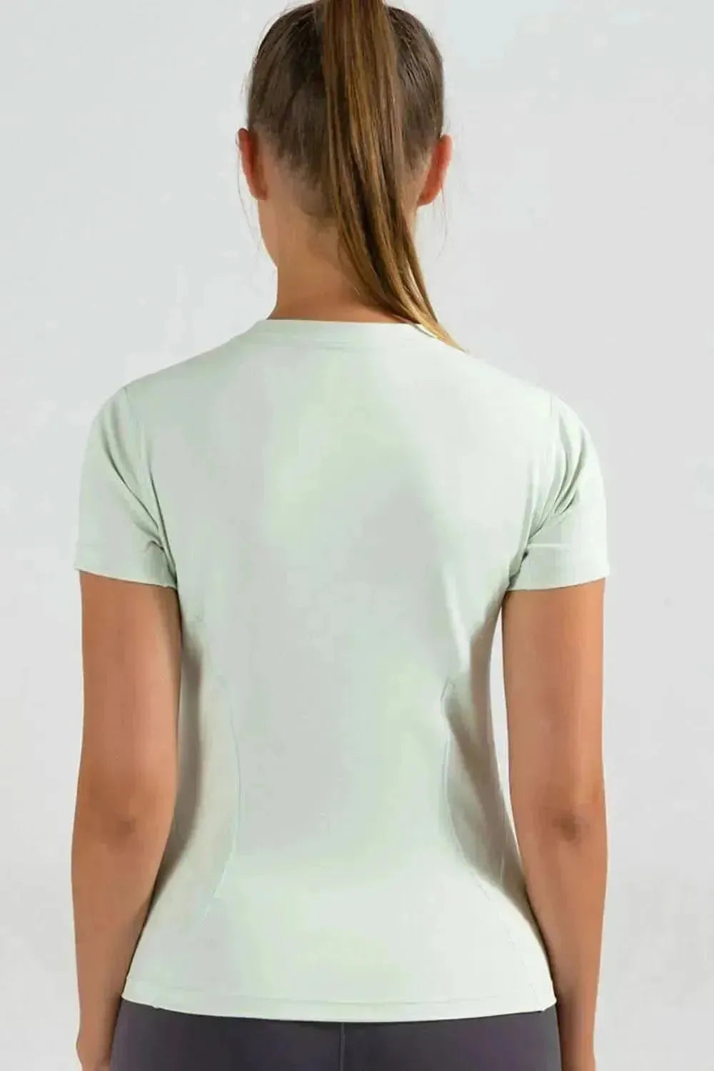 Round Neck Short Sleeve Sports T-Shirt - Bad Moms Club