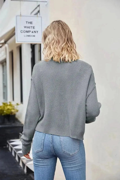 Button Down Exposed Seam Cardigan - Bad Moms Club