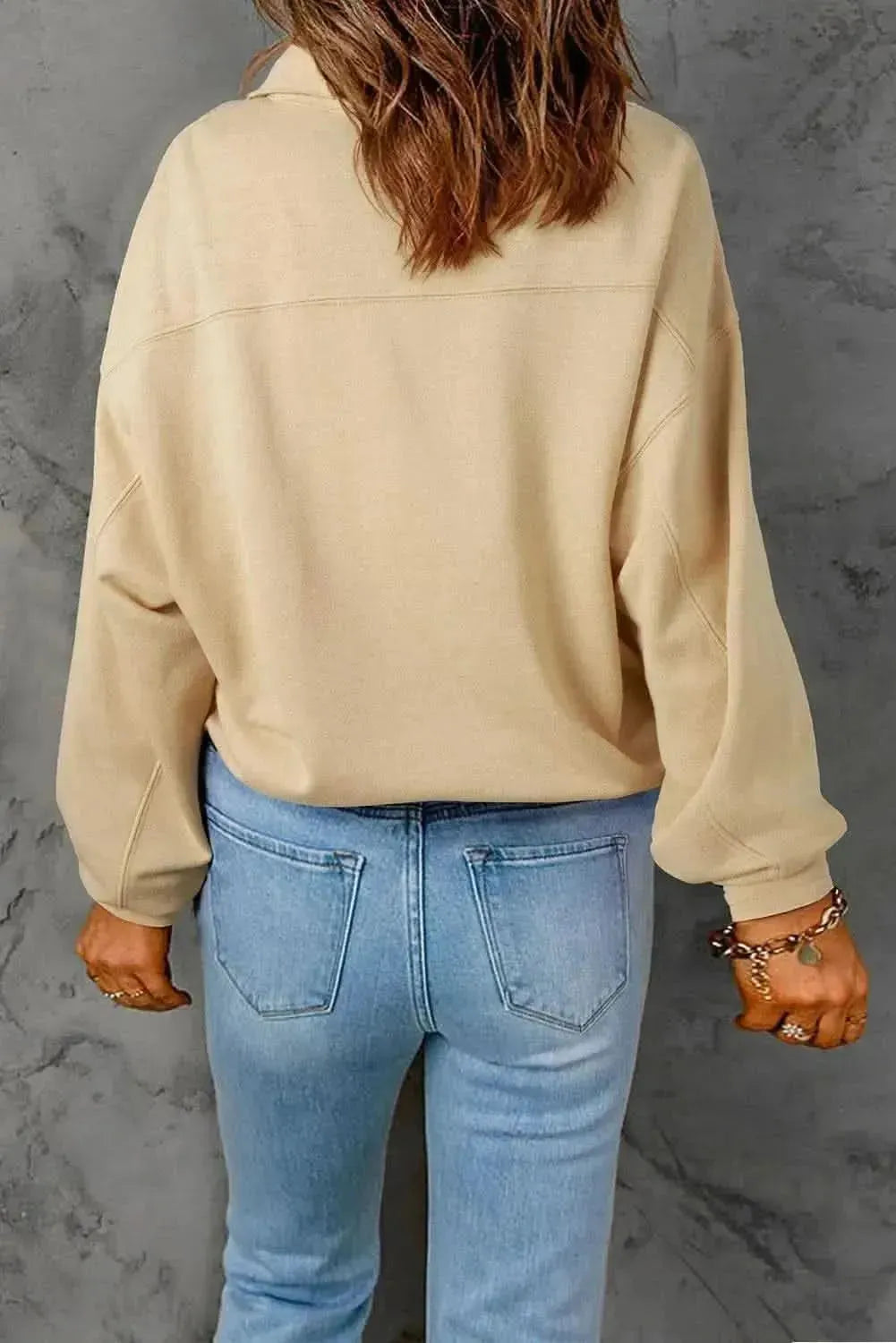 Half Snap Long Sleeve Sweatshirt - Bad Moms Club