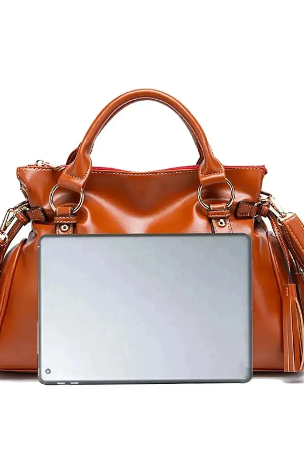 PU Leather Handbag with Tassels - Bad Moms Club