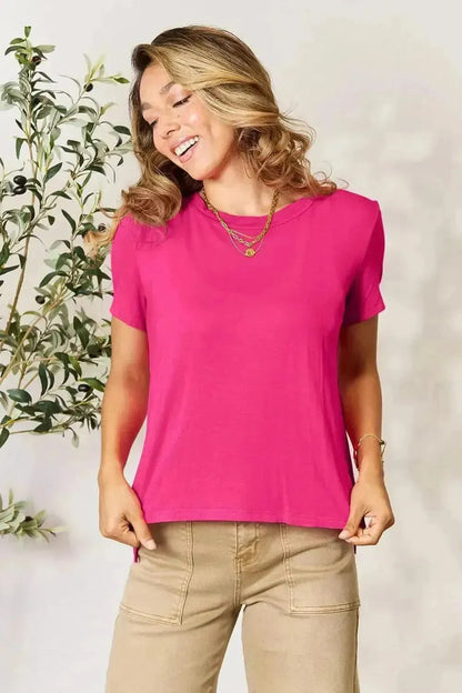 Basic Bae Full Size Round Neck Short Sleeve T-Shirt - Bad Moms Club