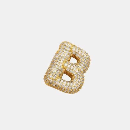 Inlaid Zircon Bubble Initial Necklace - Bad Moms Club
