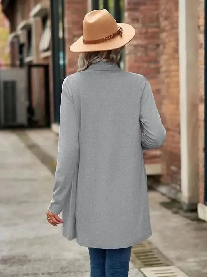 Open Front Long Sleeve Cardigan - Bad Moms Club