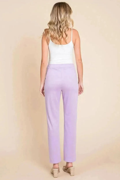 Culture Code Full Size Pin Tuck Detail Slim Pants - Bad Moms Club