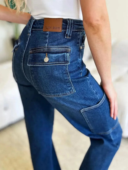 Judy Blue Full Size High Waist Cargo Jeans - Bad Moms Club