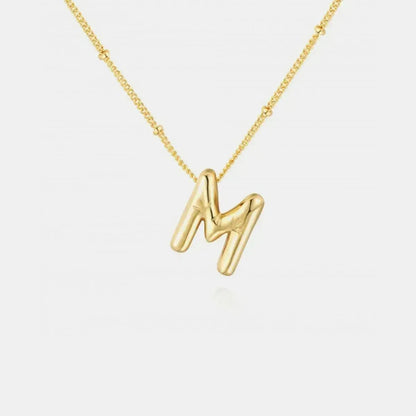 Gold-Plated Bubble Initial Necklace - Bad Moms Club
