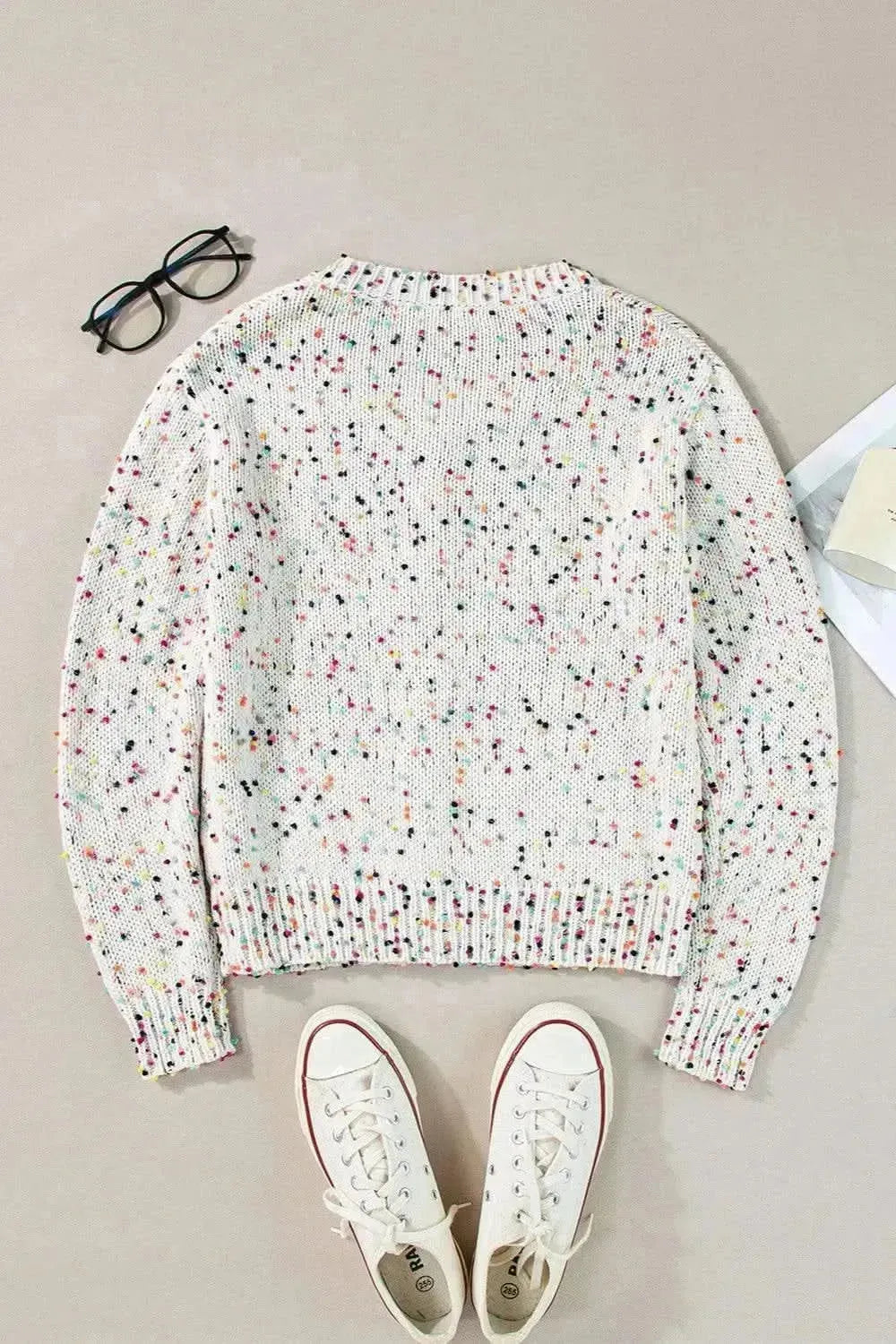 Confetti Button Up Long Sleeve Cardigan - Bad Moms Club