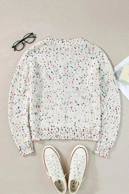 Confetti Button Up Long Sleeve Cardigan - Bad Moms Club