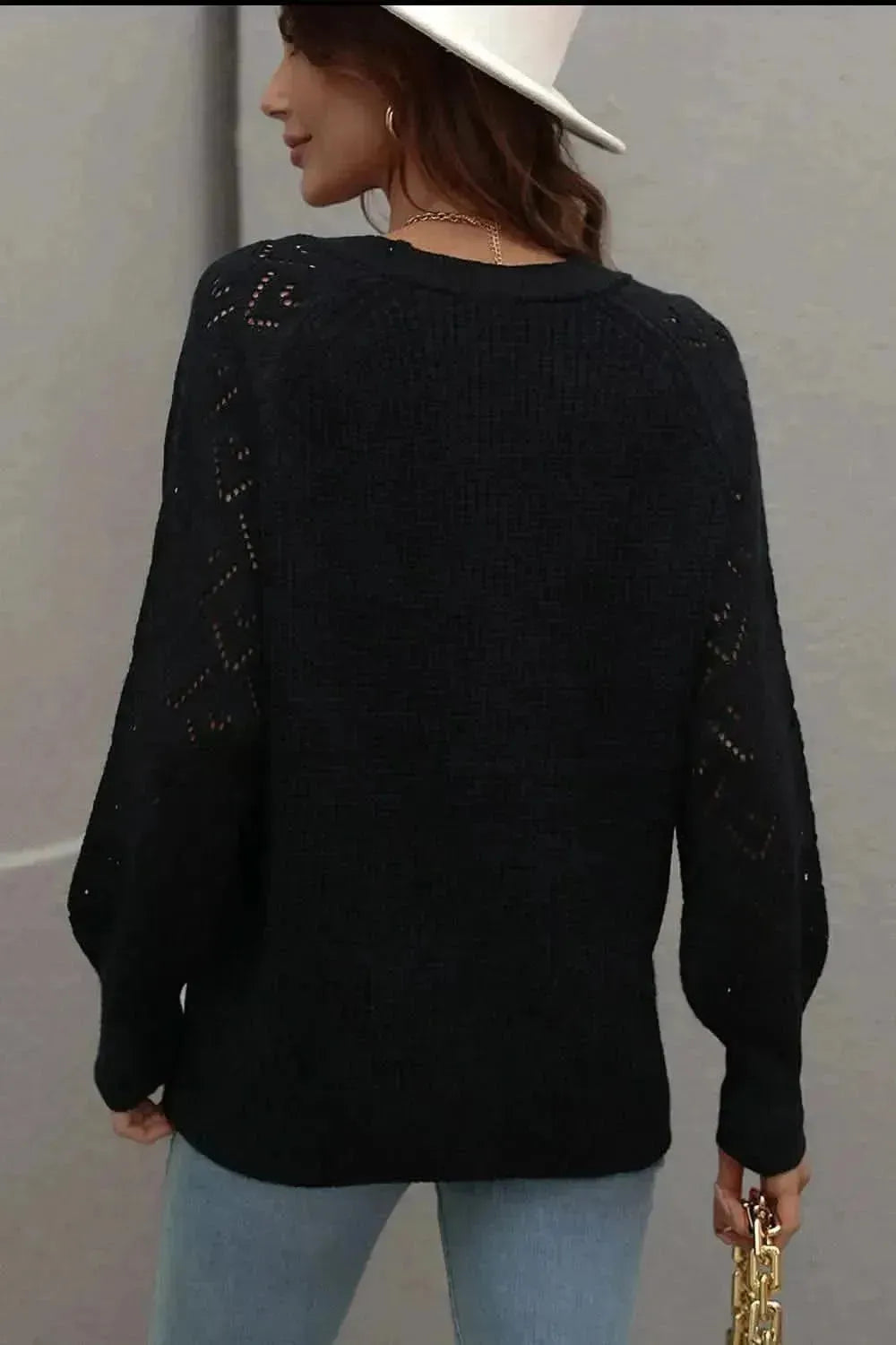 Rib-Knit Plunge Raglan Sleeve Cardigan - Bad Moms Club