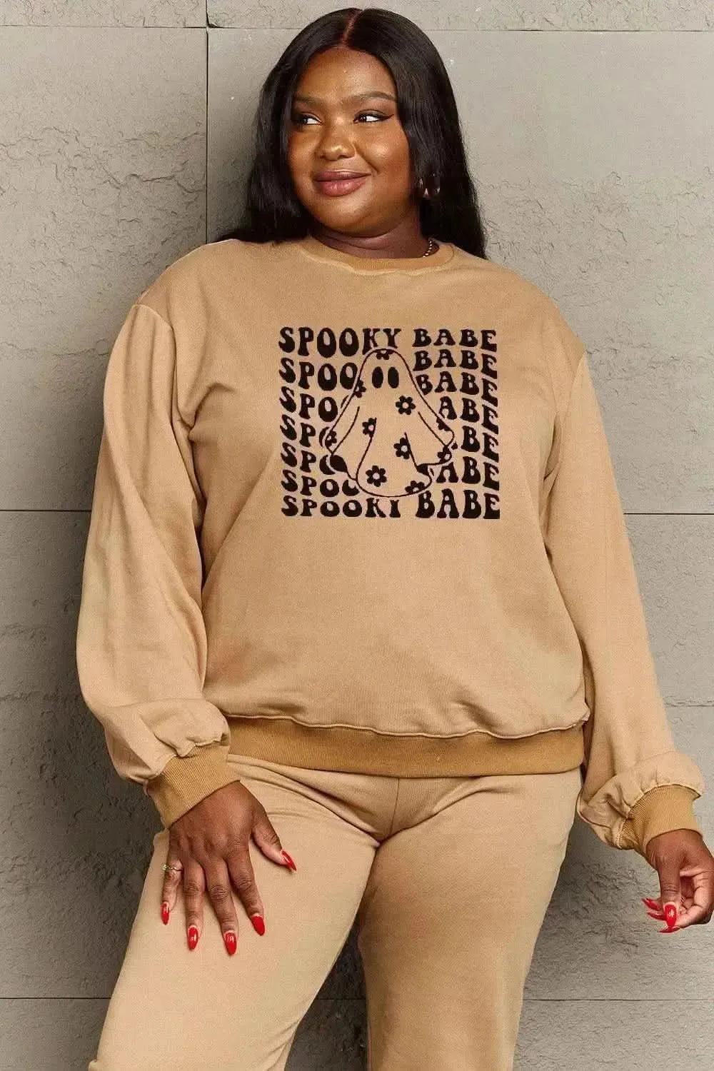 Simply Love Full Size SPOOKY BABE Graphic Sweatshirt - Bad Moms Club