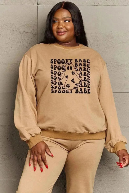 Simply Love Full Size SPOOKY BABE Graphic Sweatshirt - Bad Moms Club