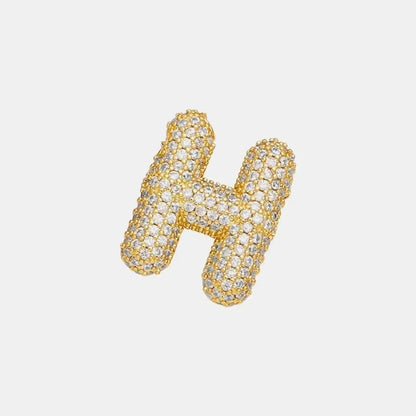 Inlaid Zircon Bubble Initial Necklace - Bad Moms Club