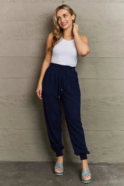 Tied Long Joggers with Pockets - Bad Moms Club