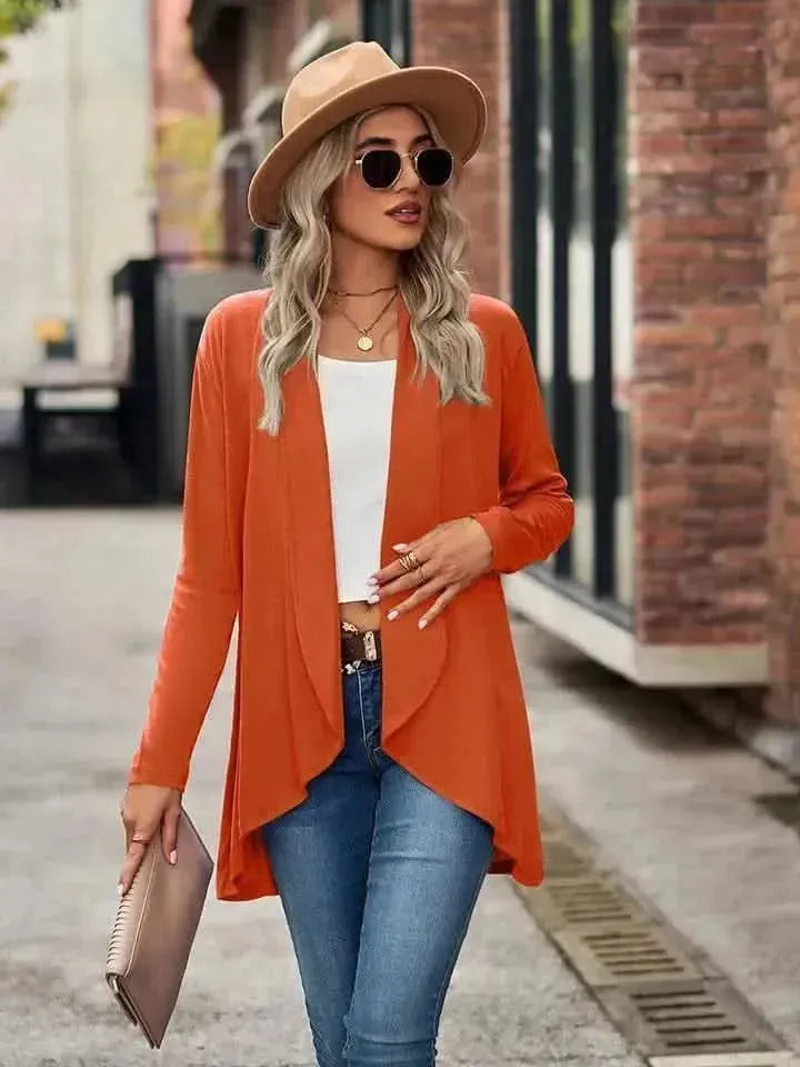 Open Front Long Sleeve Cardigan - Bad Moms Club