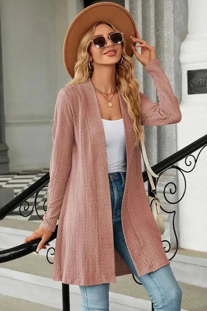Open Front Long Sleeve Cardigan - Bad Moms Club