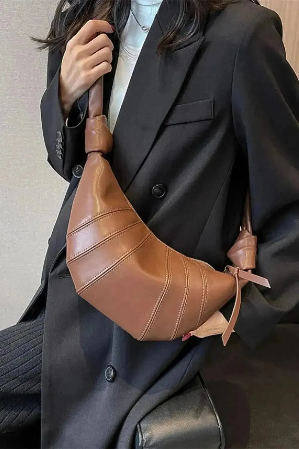 Zenana Vegan Leather Croissant Crossbody Bag - Bad Moms Club