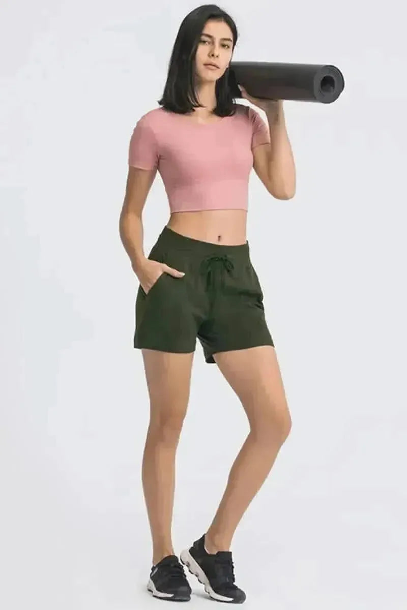 Waist Tie Active Shorts - Bad Moms Club