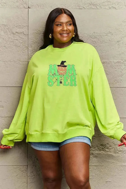 Simply Love Full Size Drop Shoulder Graphic Sweatshirt - Bad Moms Club