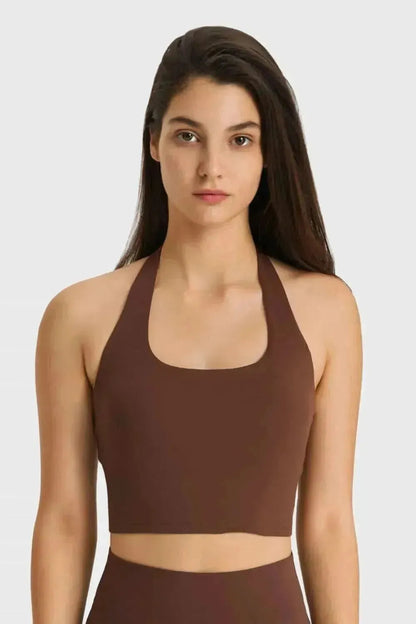 Breathable Halter Neck Sports Bra - Bad Moms Club
