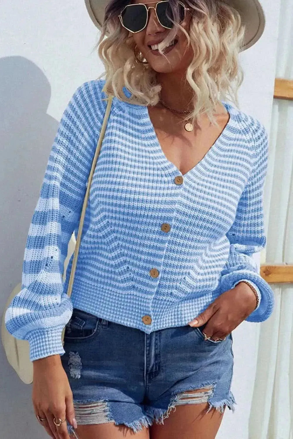Long Sleeve V-Neck Cardigan - Bad Moms Club