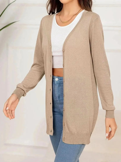 Button Down Slit Longline Cardigan - Bad Moms Club