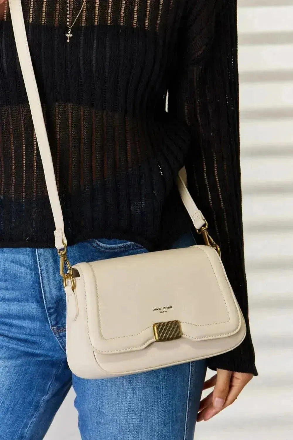 David Jones PU Leather Crossbody Bag - Bad Moms Club
