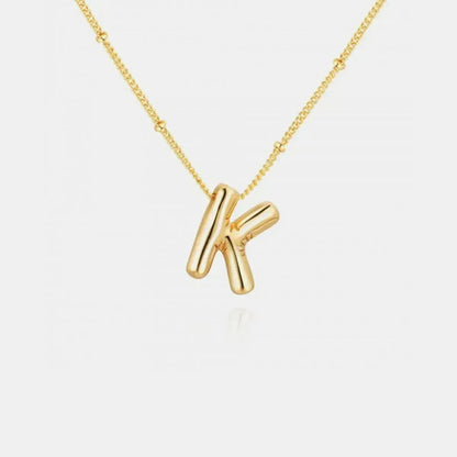 Gold-Plated Bubble Initial Necklace - Bad Moms Club