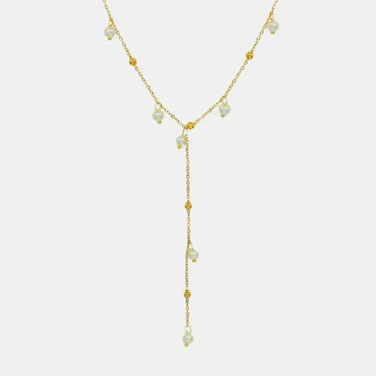 18K Gold-Plated Pearl Drop Necklace - Bad Moms Club