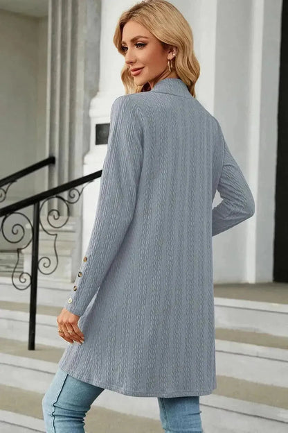Open Front Long Sleeve Cardigan - Bad Moms Club