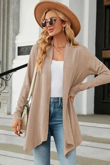 Open Front Long Sleeve Cardigan - Bad Moms Club