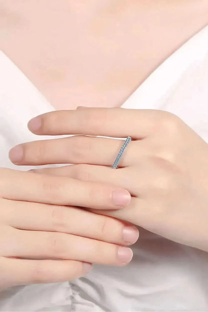 Moissanite 925 Sterling Silver Half-Eternity Ring - Bad Moms Club