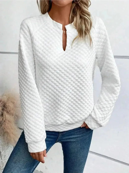Notched Long Sleeve Sweatshirt - Bad Moms Club