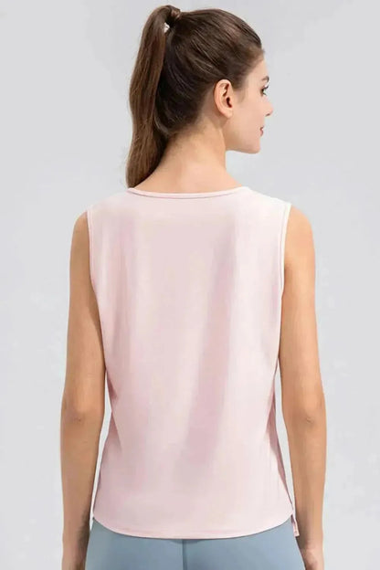 Notched Wide Strap Active Tank - Bad Moms Club