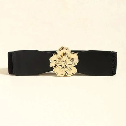 Flower Alloy Buckle Elastic Belt - Bad Moms Club