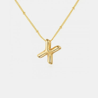 Gold-Plated Bubble Initial Necklace - Bad Moms Club