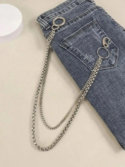 Double-Layered Metal Chain Belt - Bad Moms Club