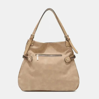 Nicole Lee USA Side Braided Tassel Inlaid Rhinestone Embroidery Hobo Bag - Bad Moms Club