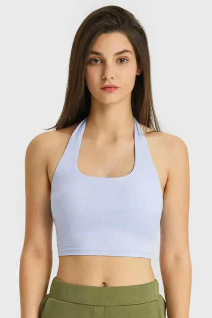 Breathable Halter Neck Sports Bra - Bad Moms Club