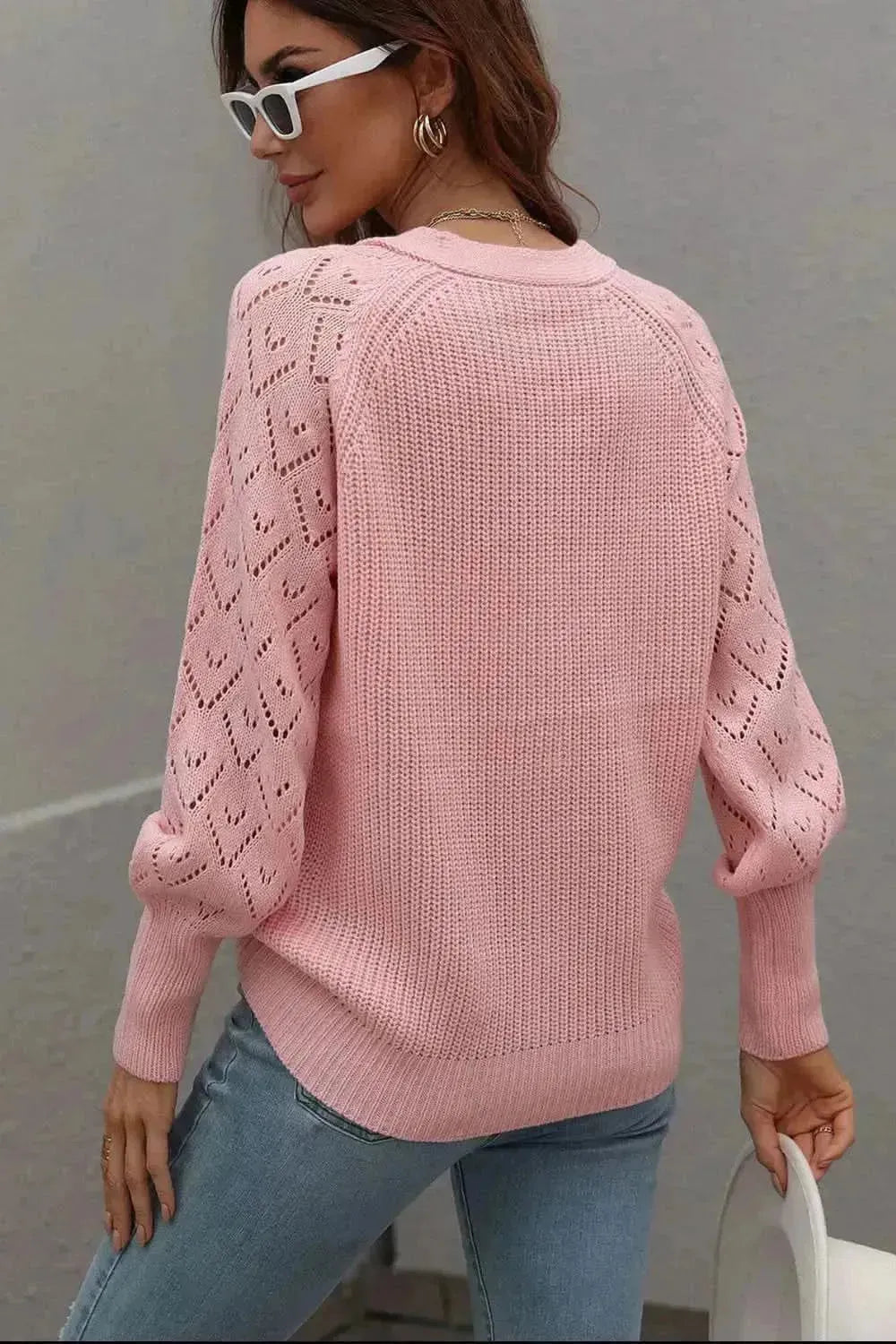 Rib-Knit Plunge Raglan Sleeve Cardigan - Bad Moms Club
