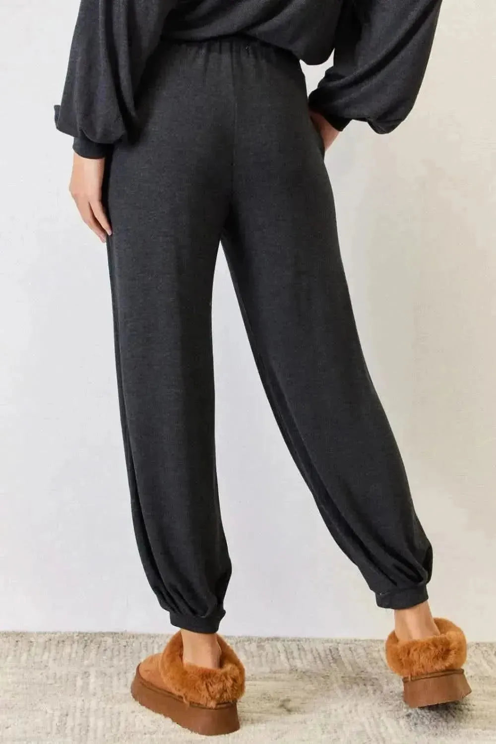 RISEN Ultra Soft High Waist Drawstring Lounge Joggers - Bad Moms Club