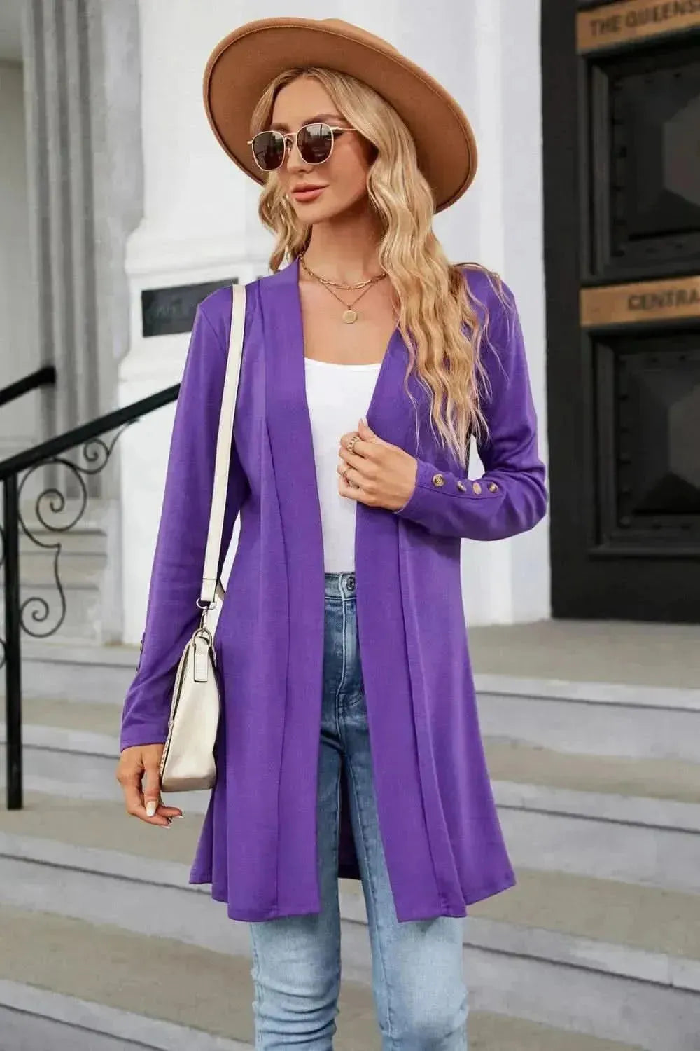 Long Sleeve Open Front Cardigan - Bad Moms Club