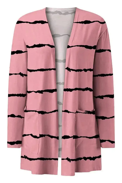 Printed Long Sleeve Cardigan - Bad Moms Club