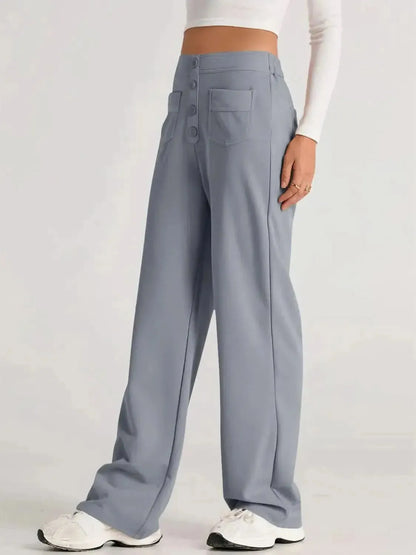 High Waist Wide Leg Pants - Bad Moms Club