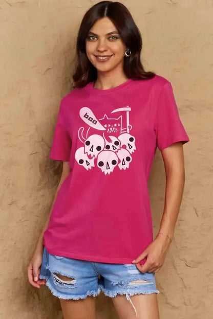 Simply Love Full Size Graphic BOO Cotton T-Shirt - Bad Moms Club