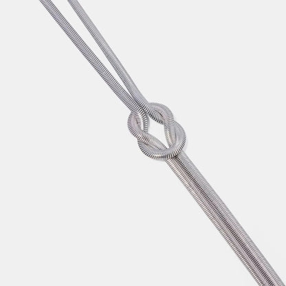 Double Layered Knot Herringbone Choker Necklace - Bad Moms Club