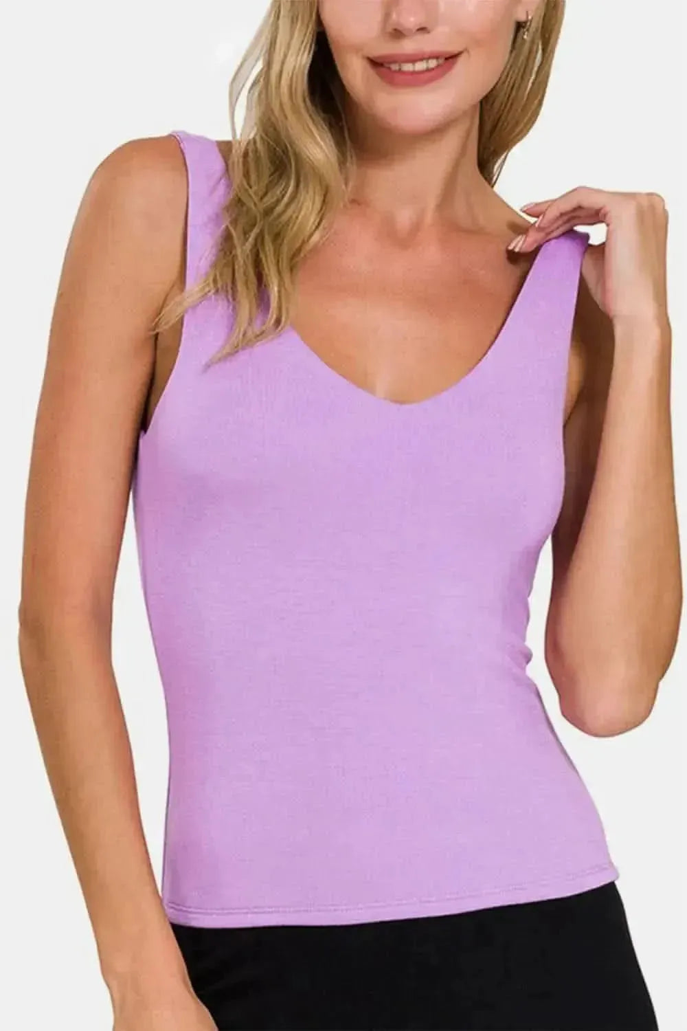 Zenana V-Neck Slim Tank - Bad Moms Club